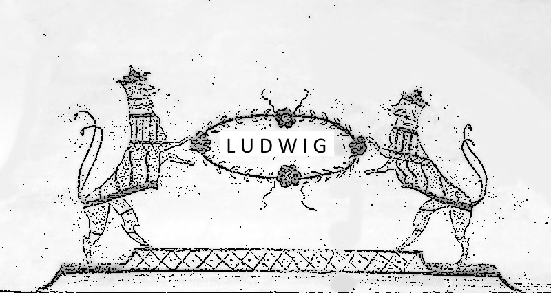 Grafik zweier Löwen mit Schild